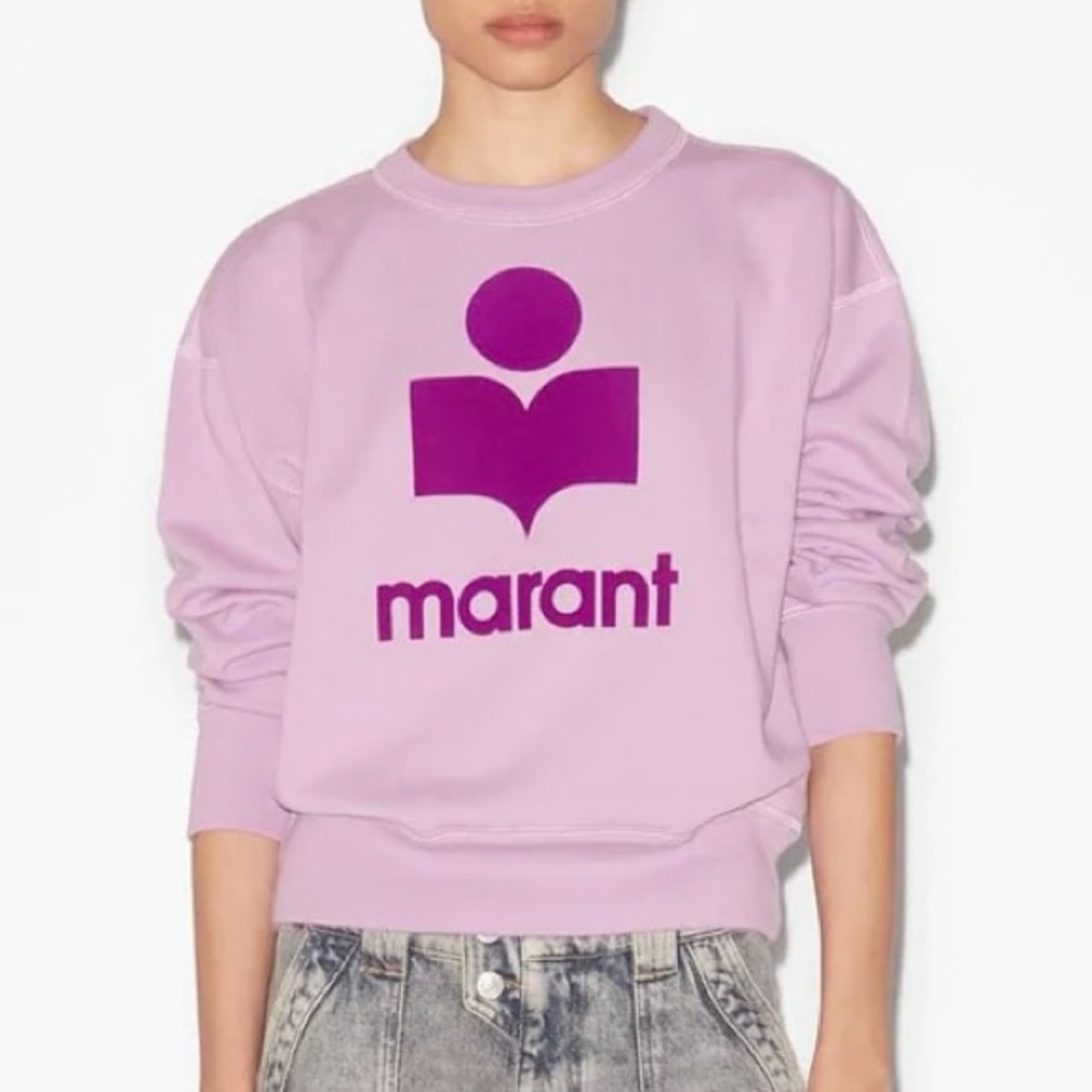 NWT! Isabel Marant Mobyli Flocked Logo Sweatshirt, Size 38 (M)